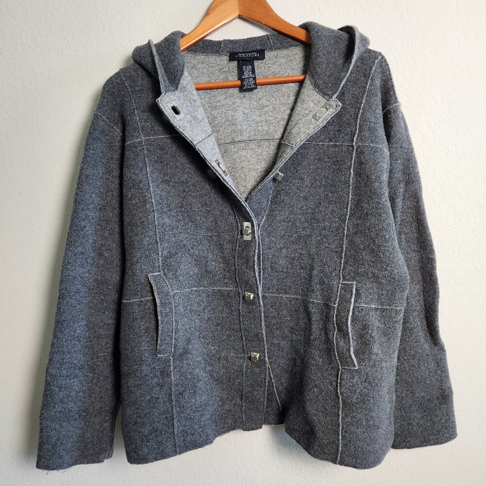 Signature Grey hooded jacket / coatigan